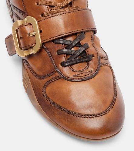 Miu Miu Logo leather sneakers - Miu Miu - Modalova