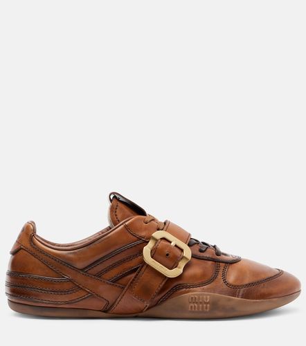 Miu Miu Logo leather sneakers - Miu Miu - Modalova