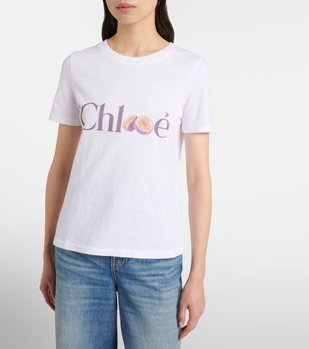 Chloé Camiseta de jersey de algodón con logo - Chloe - Modalova