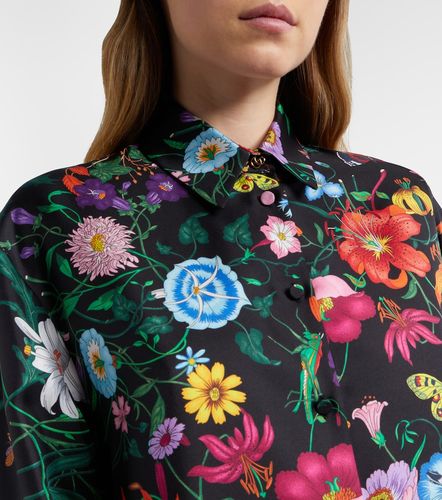 Bluse Flora aus Seiden-Twill - Gucci - Modalova