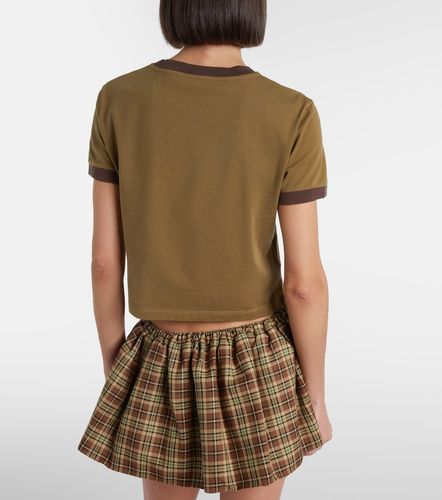 Camiseta de jersey de algodón con logo - Miu Miu - Modalova