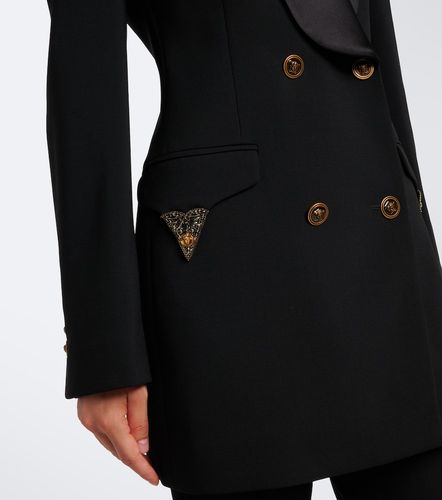 Embellished wool tuxedo jacket - Versace - Modalova