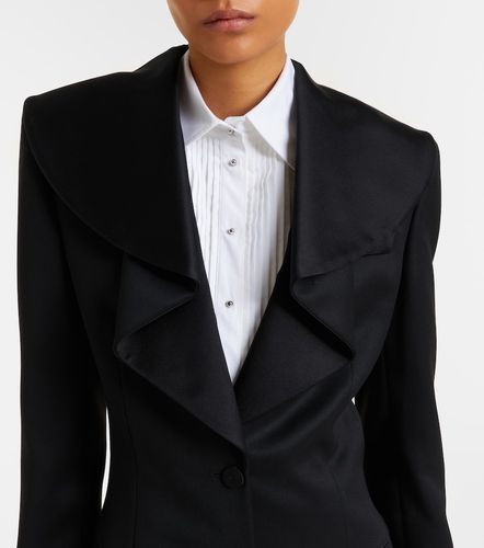 McQueen Satin-trimmed wool blazer - McQueen - Modalova