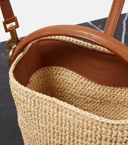 Secchiello Le 37 Mini in rafia con pelle - Saint Laurent - Modalova