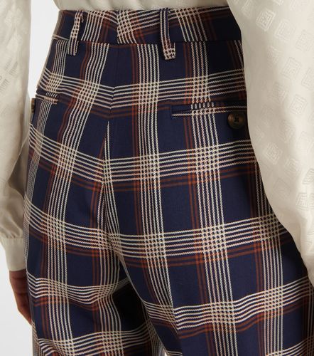 Checked high-rise wool wide-leg pants - Etro - Modalova