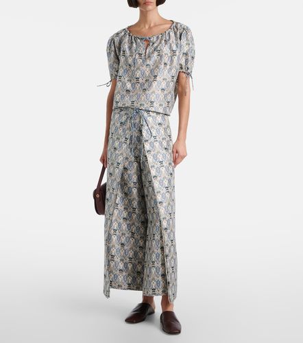 Top Rose de mangas abullonadas estampado - Loro Piana - Modalova