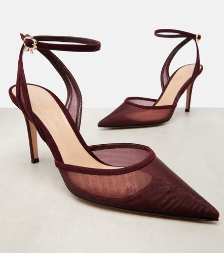 Suede-trimmed organza pumps - Gianvito Rossi - Modalova