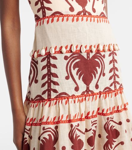 Vestido largo de lino estampado - Johanna Ortiz - Modalova