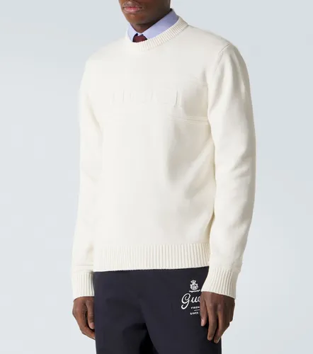Gucci Logo cotton and wool sweater - Gucci - Modalova