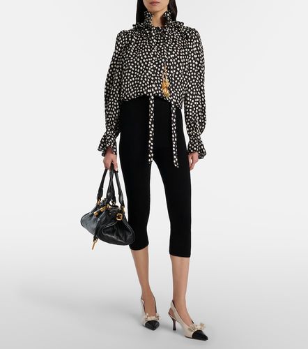 Polka-dot tie-neck silk blouse - Chloe - Modalova