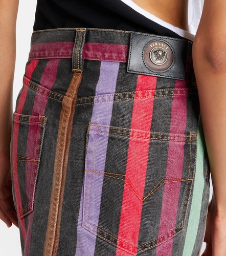 Versace Minifalda de denim a rayas - Versace - Modalova