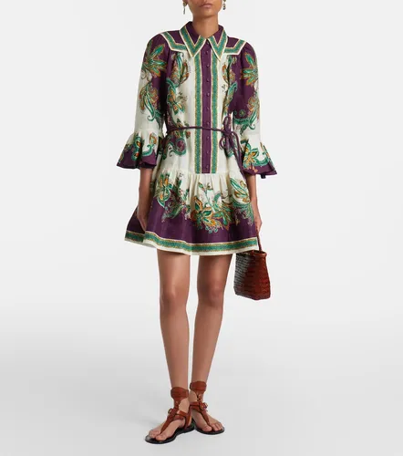 Ruthie printed ruffled linen minidress - Alemais - Modalova