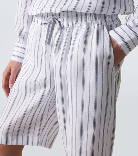Fedeli Striped linen Bermuda shorts - Fedeli - Modalova