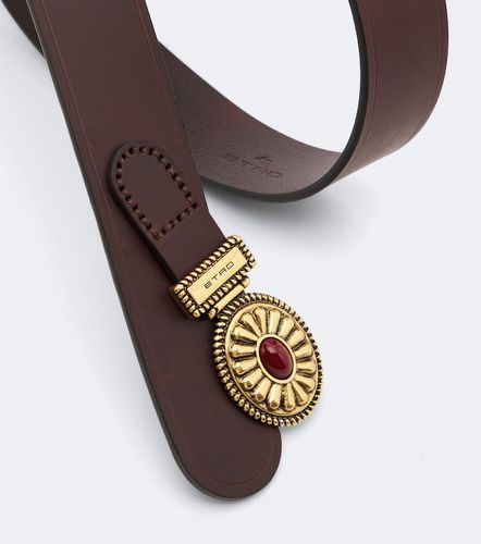 Crystal-embellished leather belt - Etro - Modalova