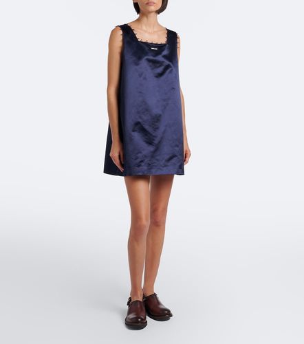 Vestido corto de satén en mezcla de algodón - Miu Miu - Modalova