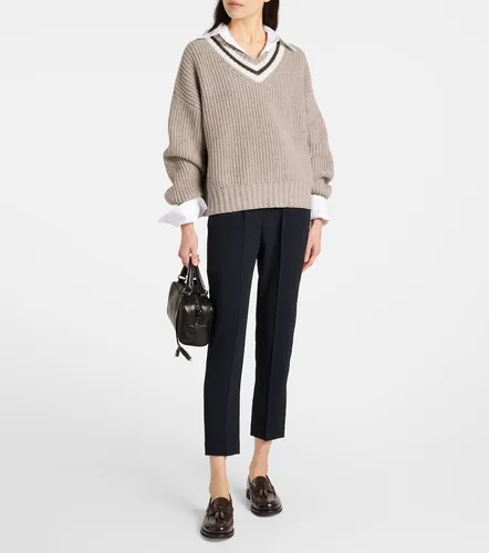 High-rise silk-blend pants - Brunello Cucinelli - Modalova