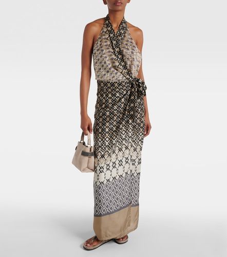 Vestido largo de seda estampado - Brunello Cucinelli - Modalova