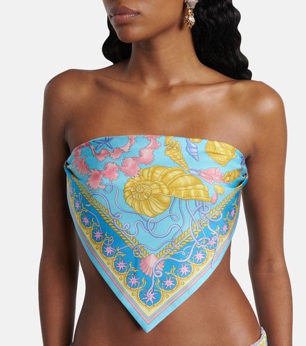 Top bandeau Underwater Barocco de sarga - Versace - Modalova