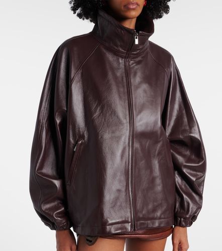 Oversized leather bomber jacket - Magda Butrym - Modalova