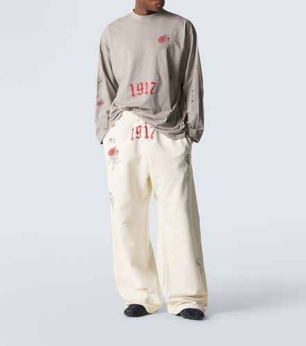 Camiseta de jersey de algodón estampada - Balenciaga - Modalova