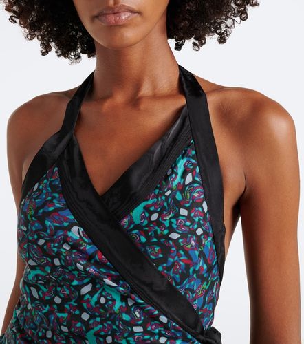 Printed moire wrap top - Dries Van Noten - Modalova
