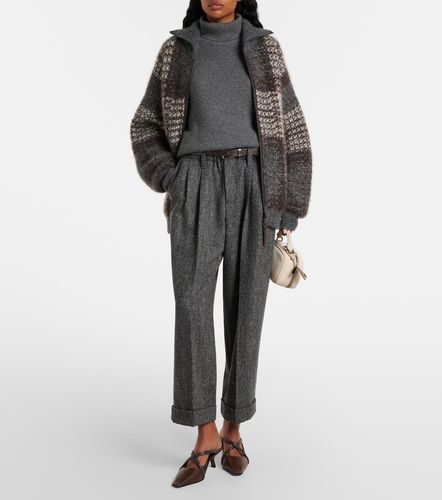 Pleated wool-blend tapered pants - Brunello Cucinelli - Modalova
