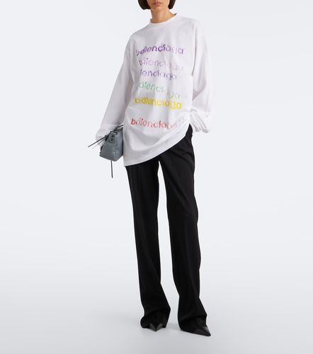 Camiseta de jersey de algodón con logo - Balenciaga - Modalova