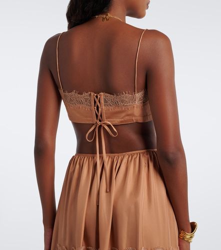 Leiko lace-trimmed silk twill crop top - Ulla Johnson - Modalova
