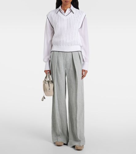 Linen-blend wide-leg pants - Brunello Cucinelli - Modalova