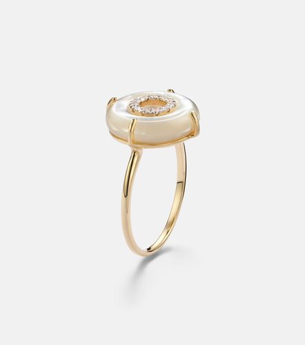 Anello in 14kt con diamanti e perle - Mateo - Modalova