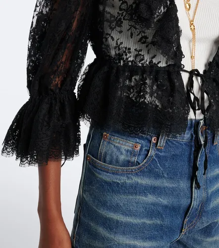 Semi-sheer cotton-blend lace blouse - Chloe - Modalova