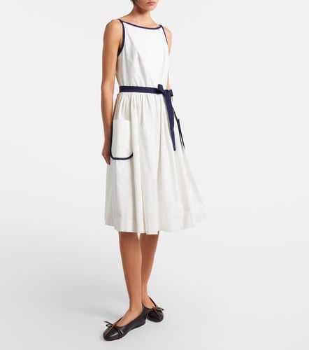 Vestido midi de algodón y lino - Prada - Modalova