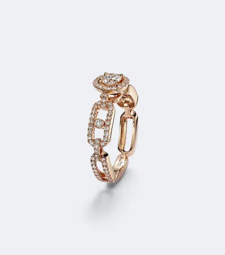 Anello Move Link Small in rosa 18kt con diamanti - Messika - Modalova