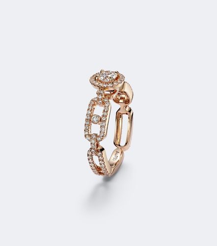 Move Link Small 18kt rose ring with diamonds - Messika - Modalova