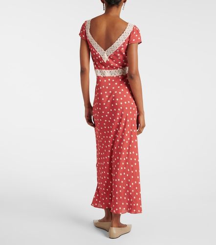 Abito midi Iggy in raso a pois con pizzo - Rixo - Modalova
