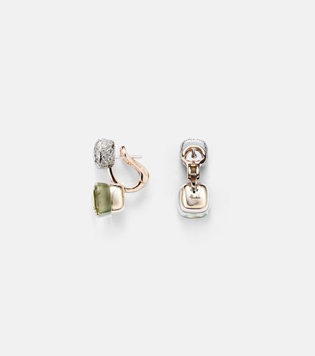 Orecchini Nudo in rosa e bianco 18kt con prasiolite e diamanti - Pomellato - Modalova