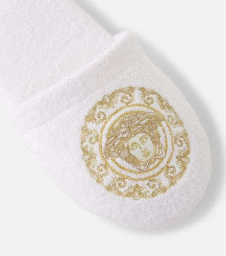 Slippers in spugna di cotone e lino - Versace Home - Modalova