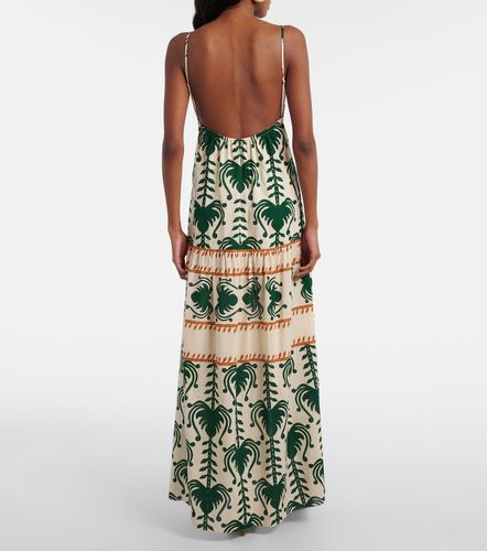 Vestido largo de popelín de algodón estampado - Johanna Ortiz - Modalova
