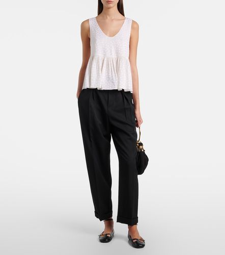 Chloe Polka-dot peplum silk top - Chloe - Modalova