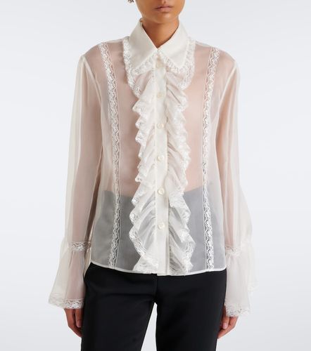 Blusa in chiffon di misto seta con pizzo - Dolce&Gabbana - Modalova