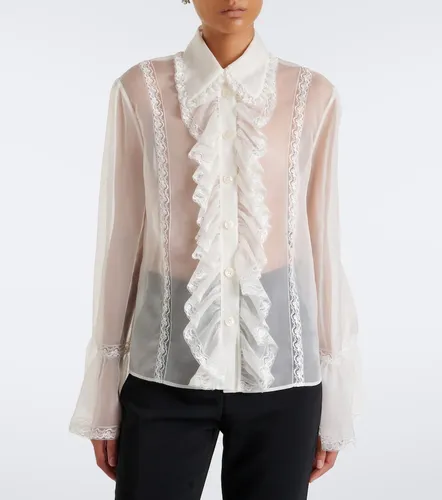Lace-trimmed silk-blend chiffon blouse - Dolce&Gabbana - Modalova