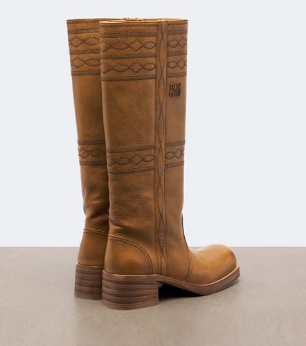 Miu Miu Bestickte Stiefel aus Leder - Miu Miu - Modalova
