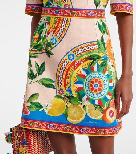 Printed cotton-blend minidress - Dolce&Gabbana - Modalova