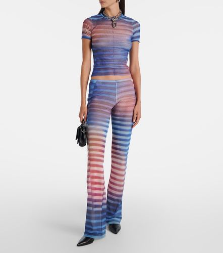 Printed striped mesh flared pants - Jean Paul Gaultier - Modalova