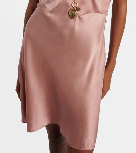 Chloé Vestido corto de satén de seda con encaje - Chloe - Modalova