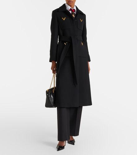 VGold belted wool and silk coat - Valentino - Modalova