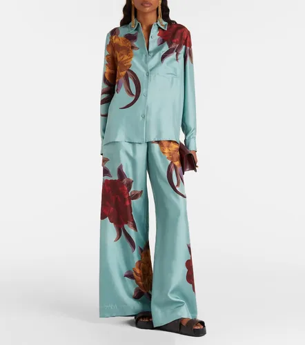 Floral silk palazzo pants - La DoubleJ - Modalova