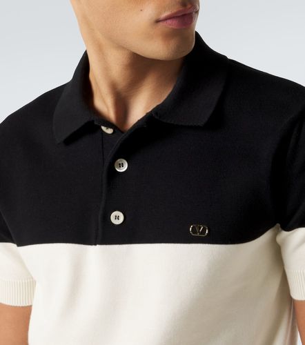 Polo VLogo in cotone a righe - Valentino Garavani - Modalova