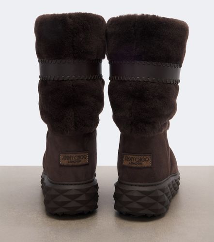 Cobi shearling-trimmed suede platform boots - Jimmy Choo - Modalova