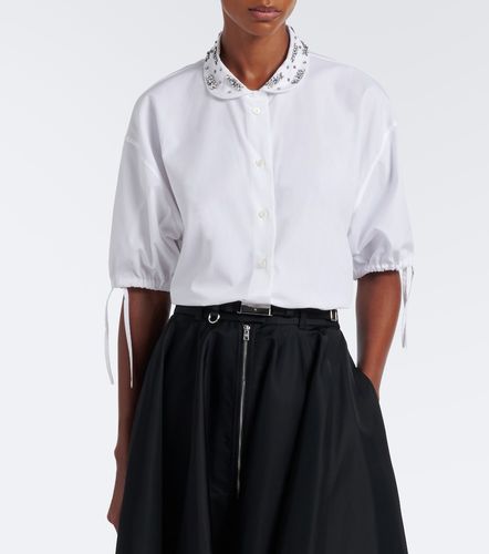 Camicia in popeline con cristalli - Prada - Modalova